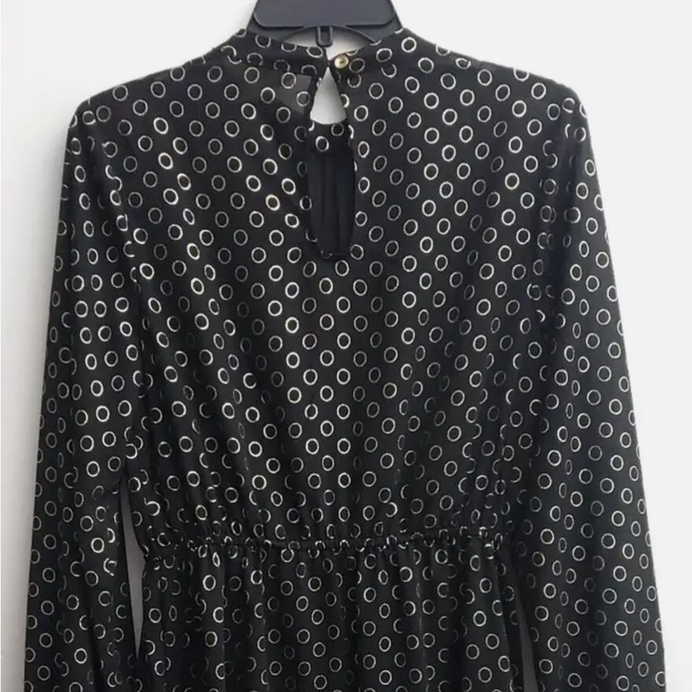ModCloth Established Aplomb Dress | Navy and Gold | size L